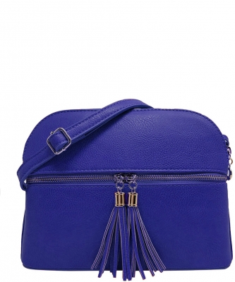 Zip Tassel Multi Compartment Crossbody Bag LP050 ROYALBLUE